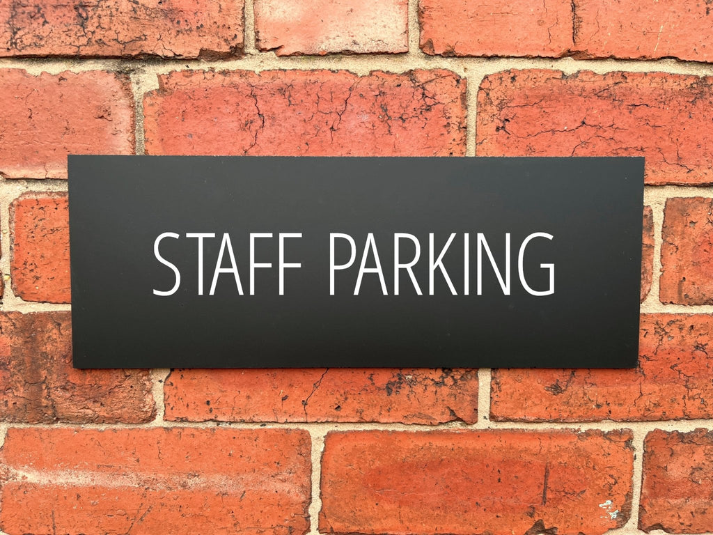 Staff Parking Sign Midnight Black Landscape - The Sign Shed