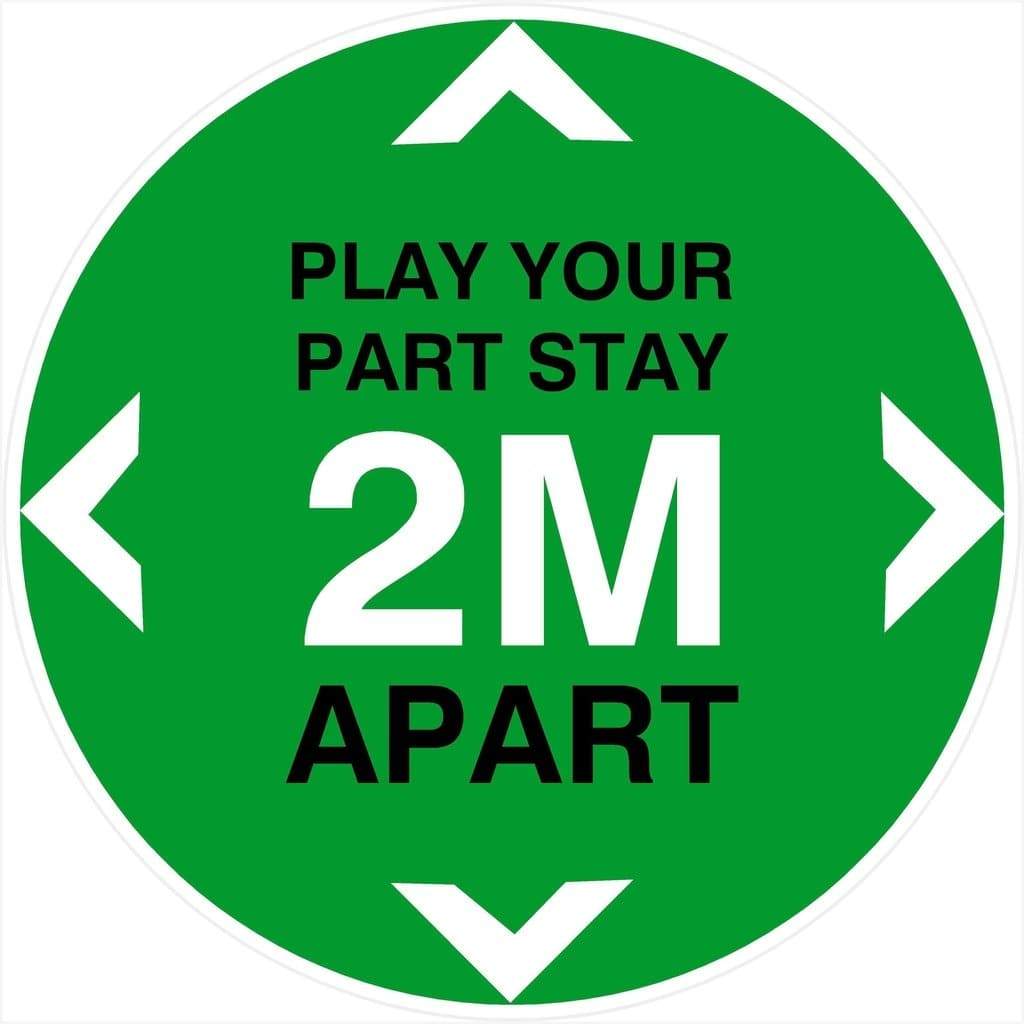 Stay 2 Metres Apart Distancing Floor Sticker - The Sign Shed