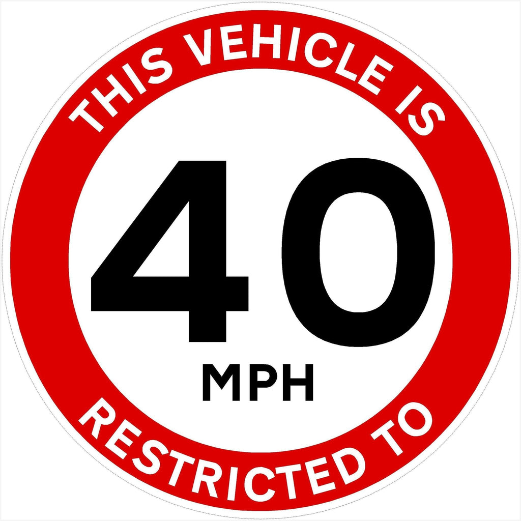 Vehicle Restricted Speed 40 MPH Sign - The Sign Shed