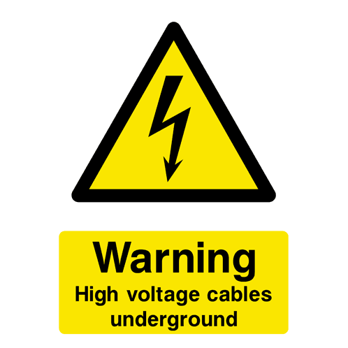 Warning High Voltage Cables Underground Electrical Sign - The Sign Shed