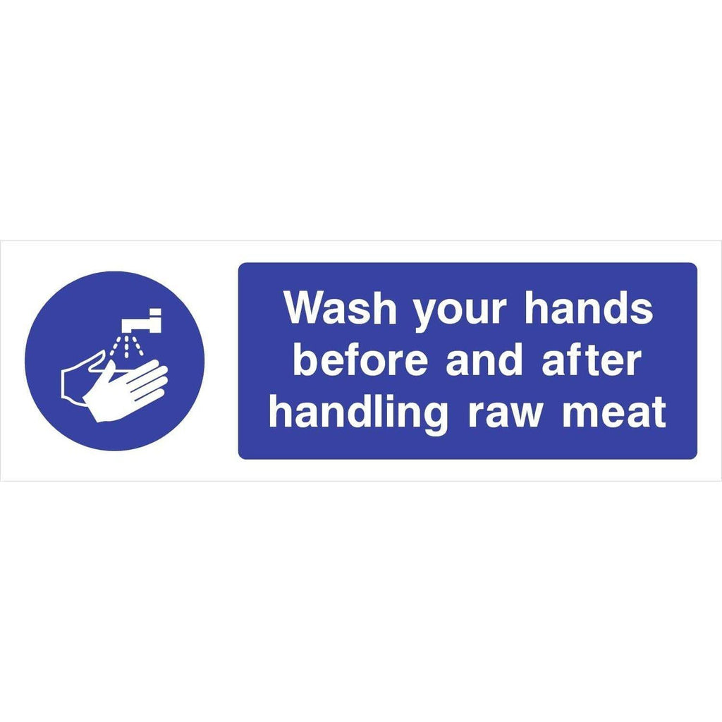 Wash Your Hands Raw Meat Sign - The Sign Shed