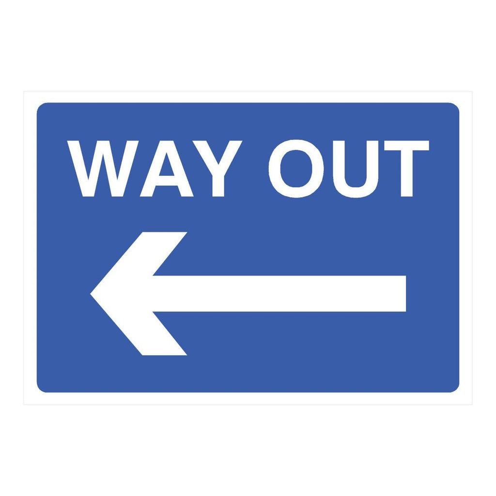 Way Out Left Arrow Sign - The Sign Shed