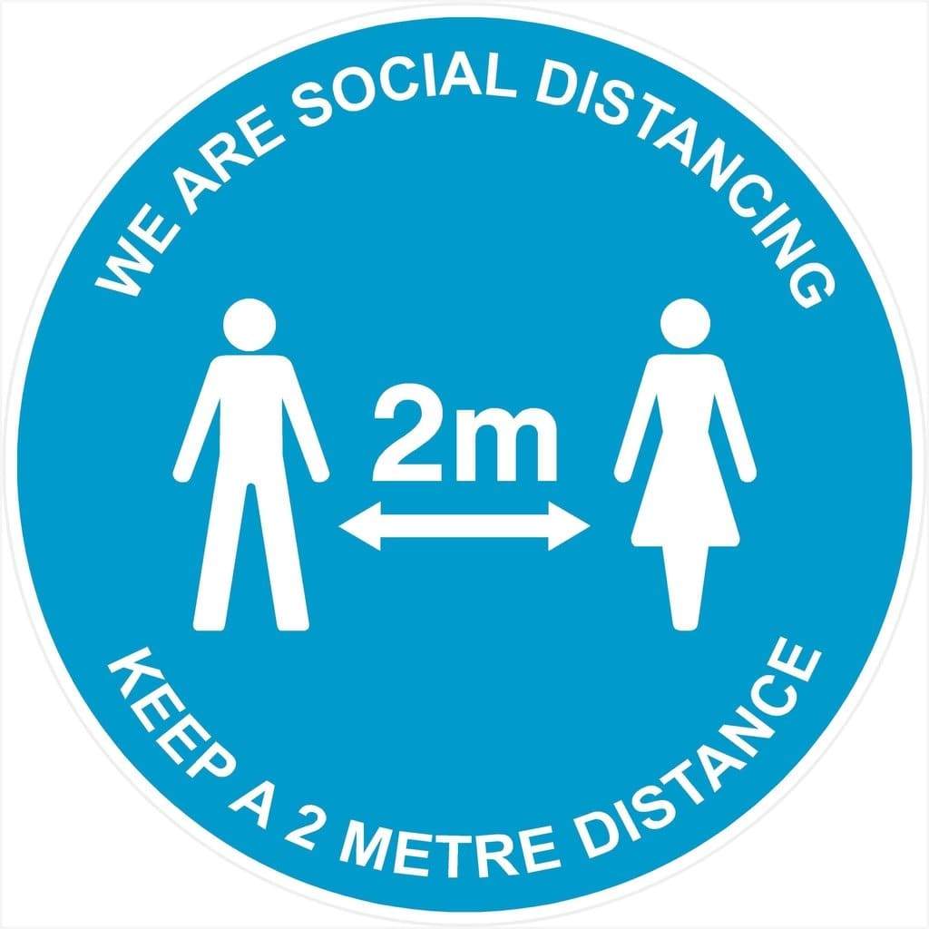 We Are Social Distancing 2 Metre Floor Sticker - The Sign Shed