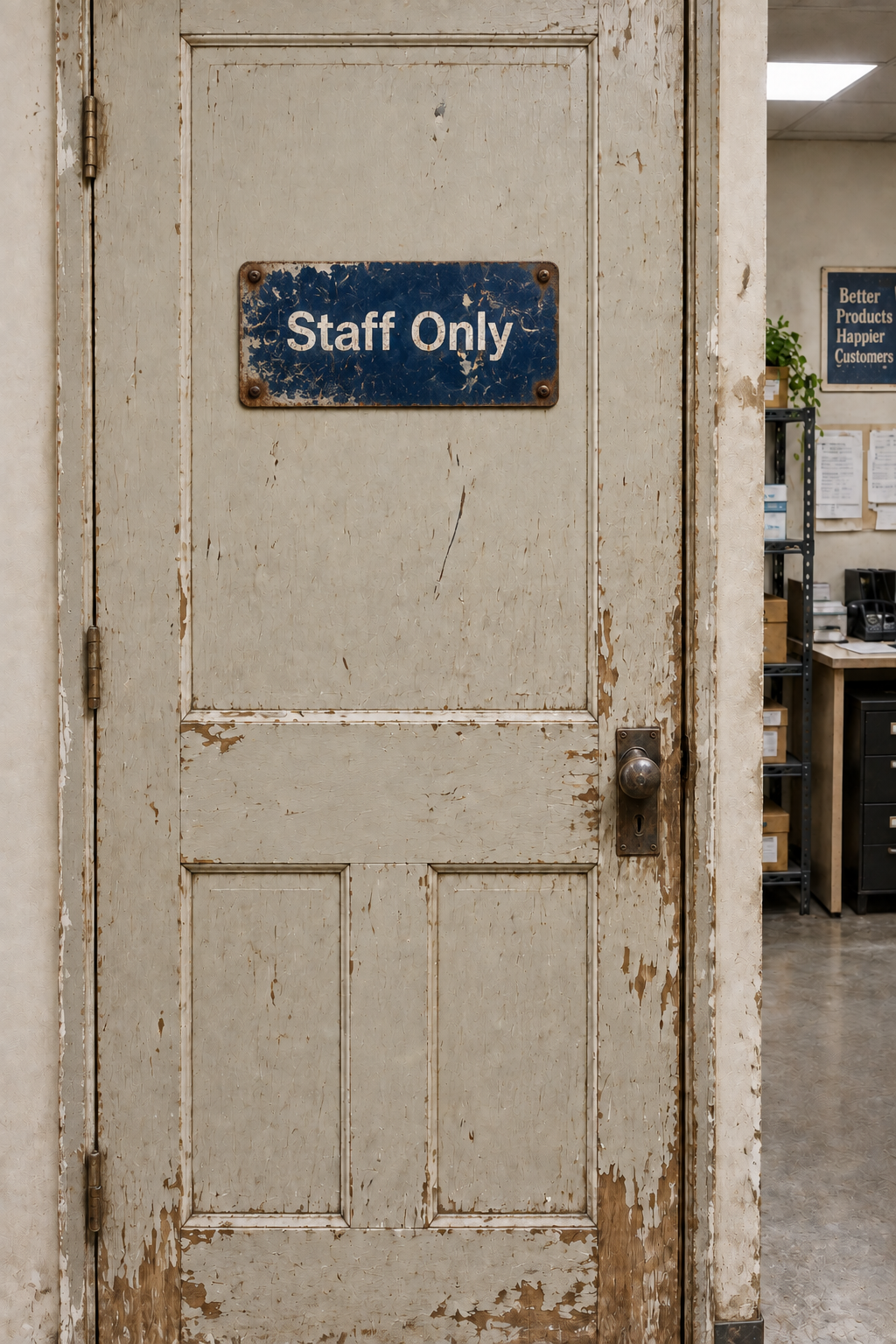 staff only sign on office door
