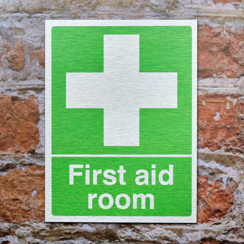 Brushed Aluminium First Aid Signs - The Sign Shed