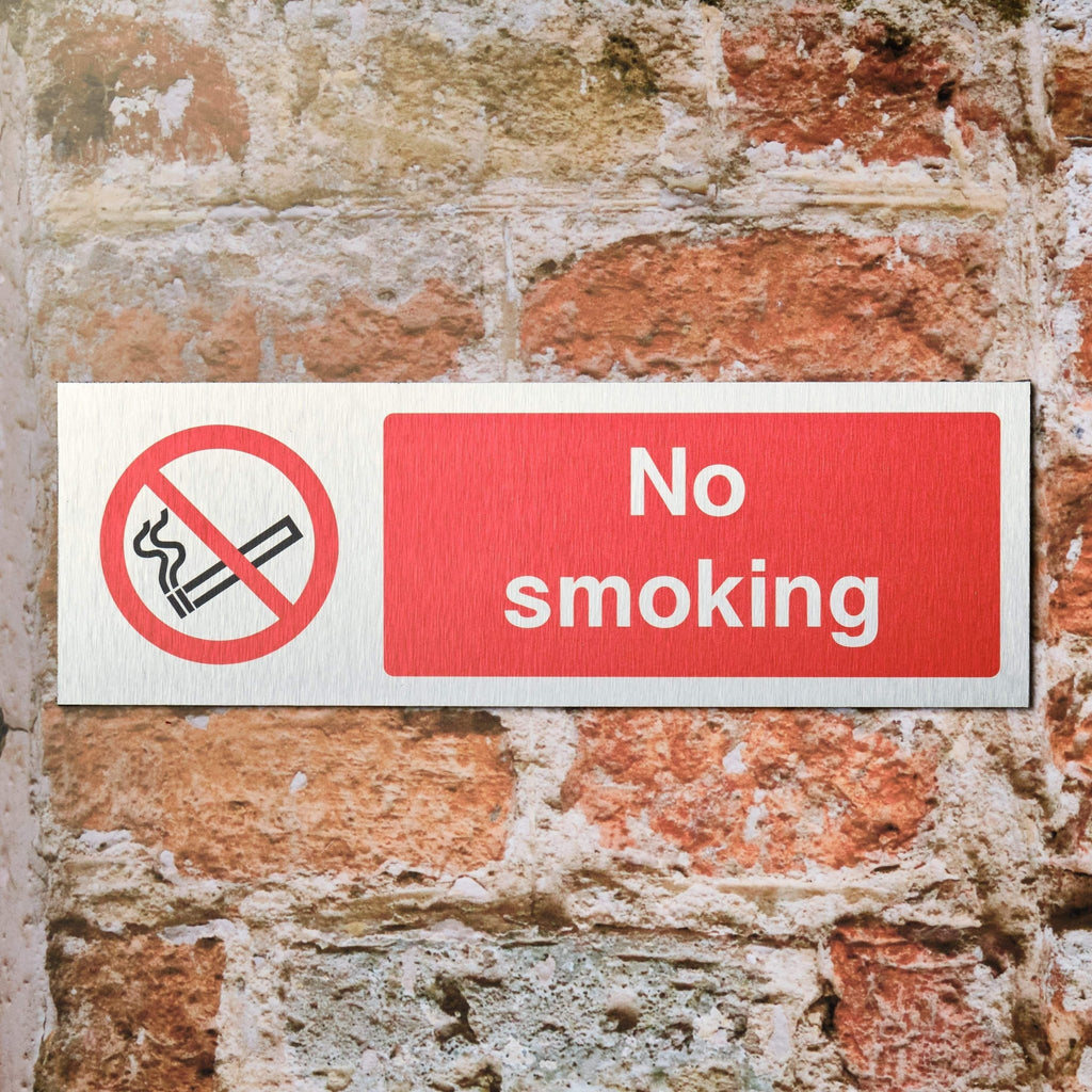 Brushed Aluminium Smoking Signs - The Sign Shed