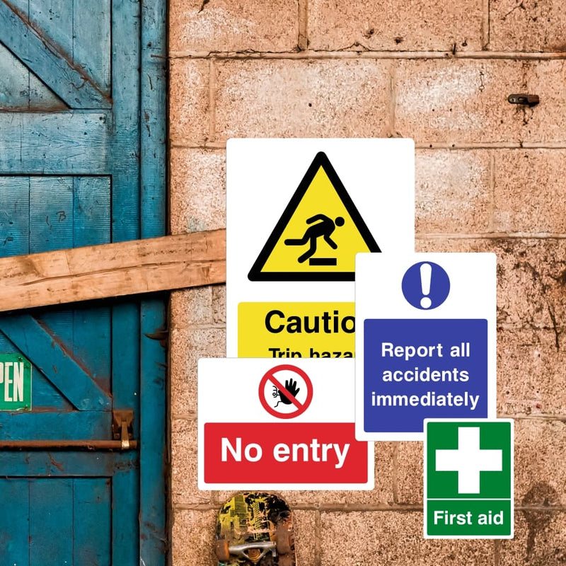 Works In Progress Safety Sign – ISO/W001 Warning – The Sign Shed