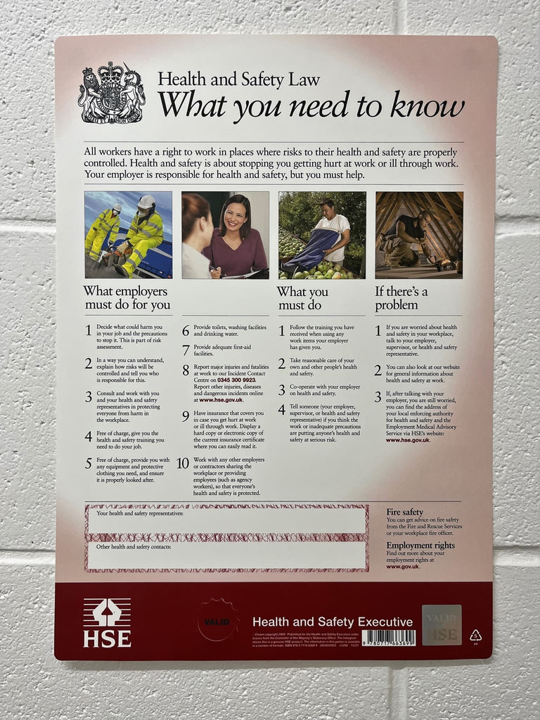 HSE Safety Posters - The Sign Shed