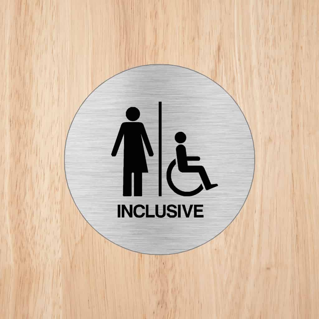 Premium Brushed Silver Toilet Door Signs - The Sign Shed