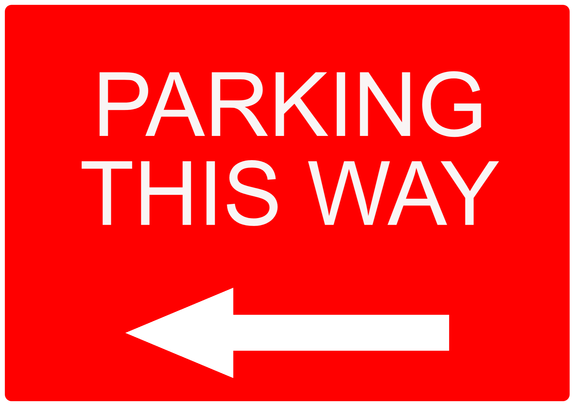 Custom Red Sign Left Arrow Landscape