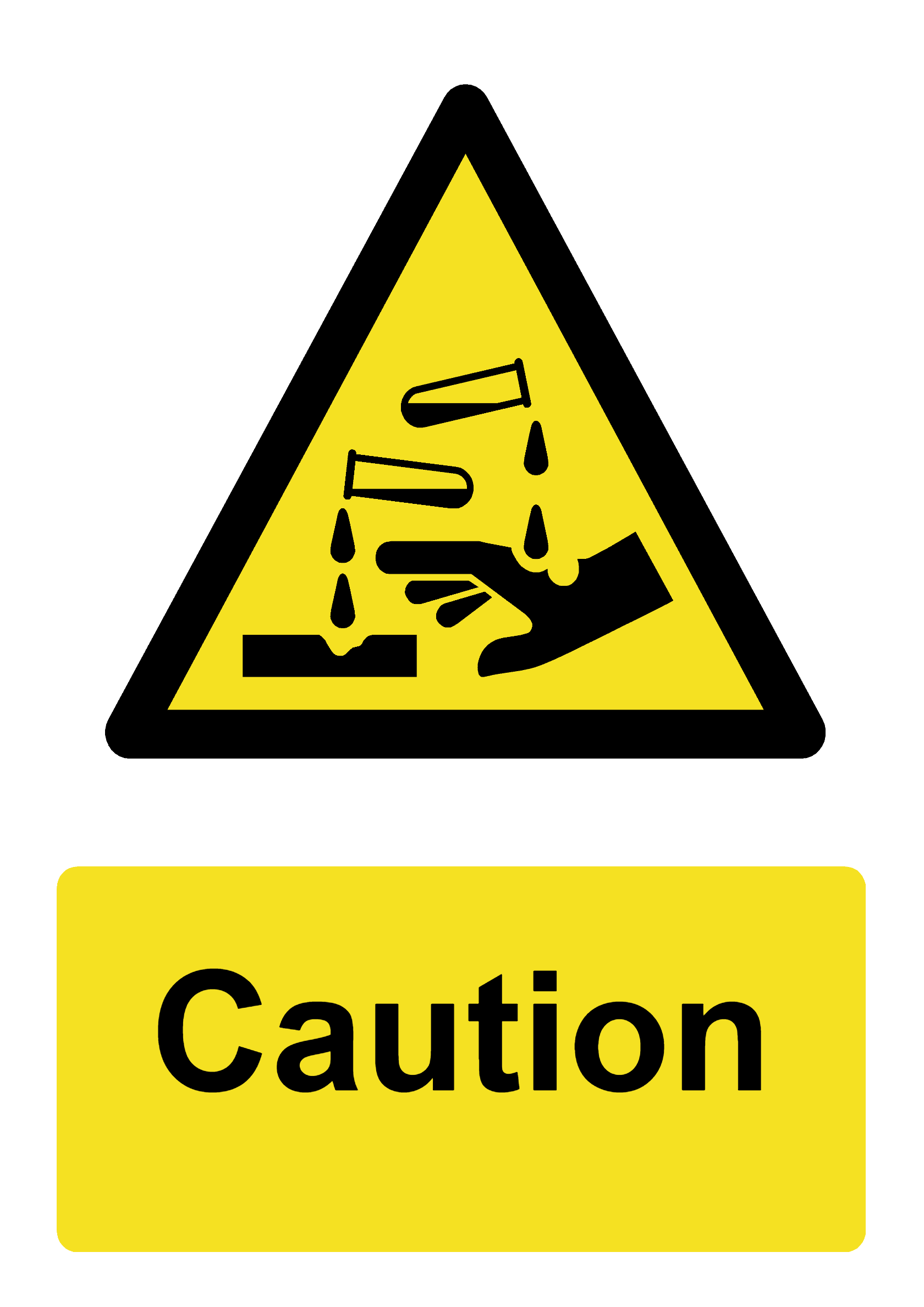 Custom Chemical Danger (Acid) Sign Portrait