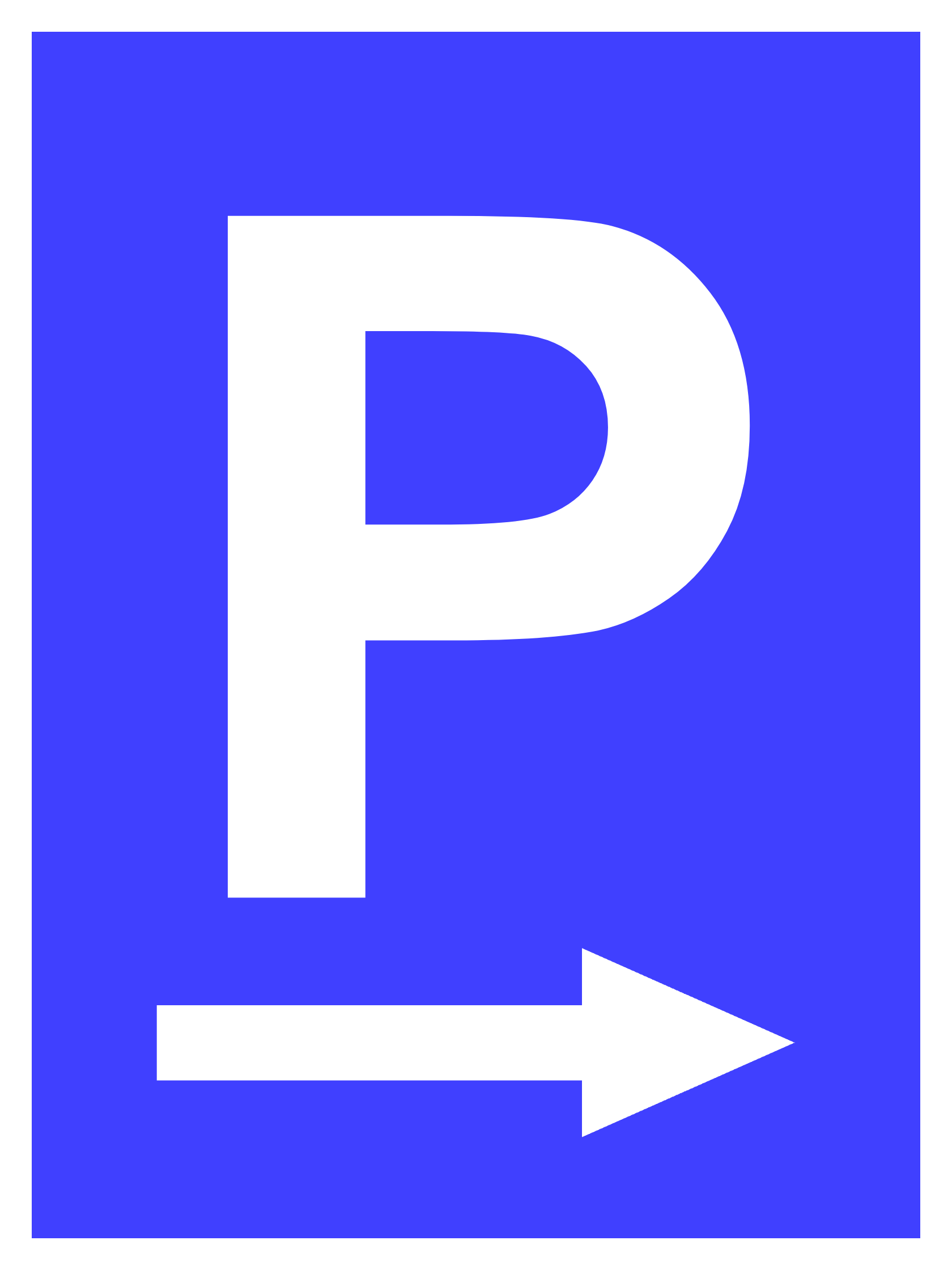Custom Blue Sign Right Arrow Portrait
