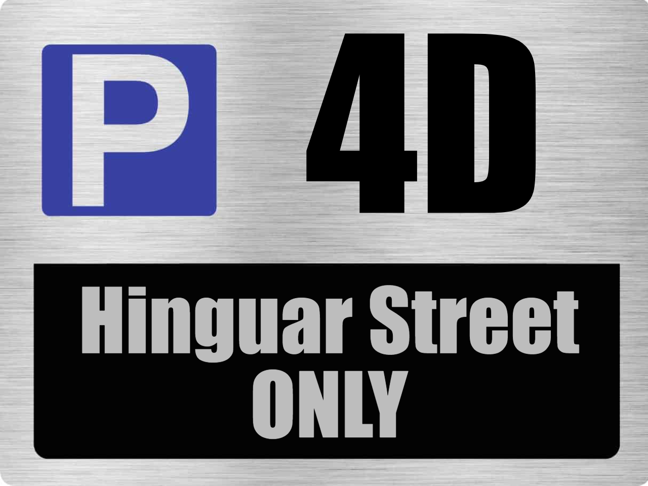 Custom Parking Sign | P Symbol | Brushed Silver