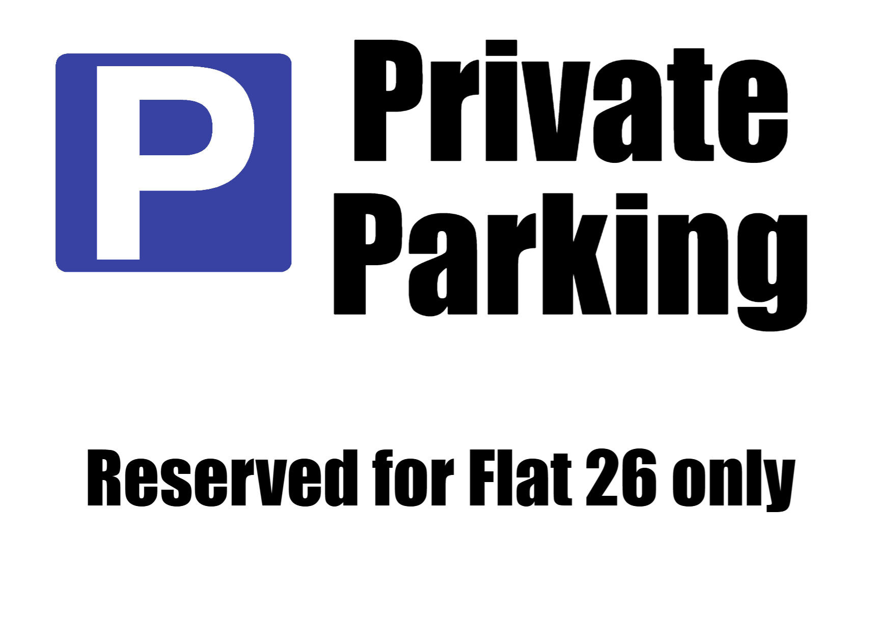 Custom Parking Sign | P Symbol Black Design