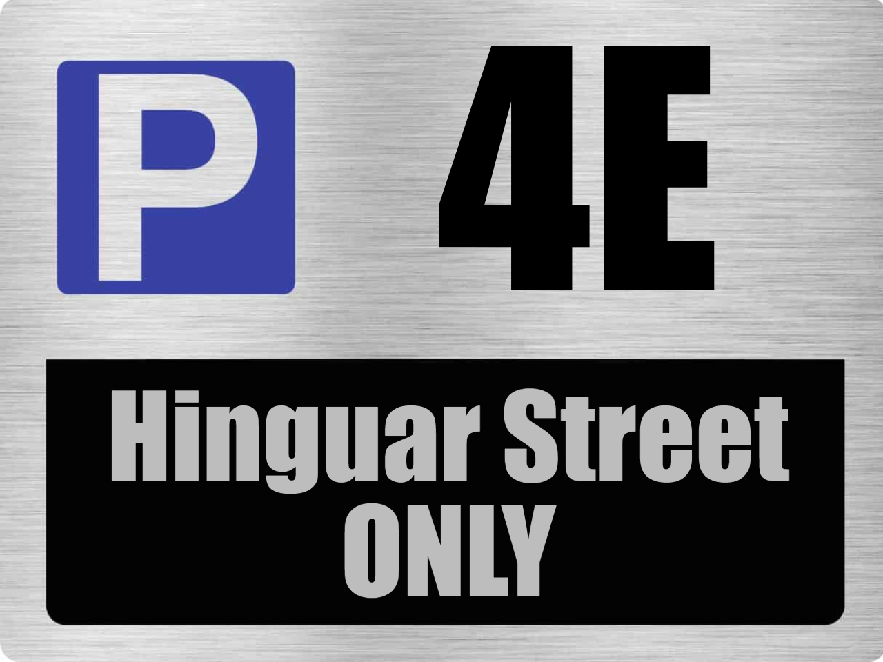 Custom Parking Sign | P Symbol | Brushed Silver