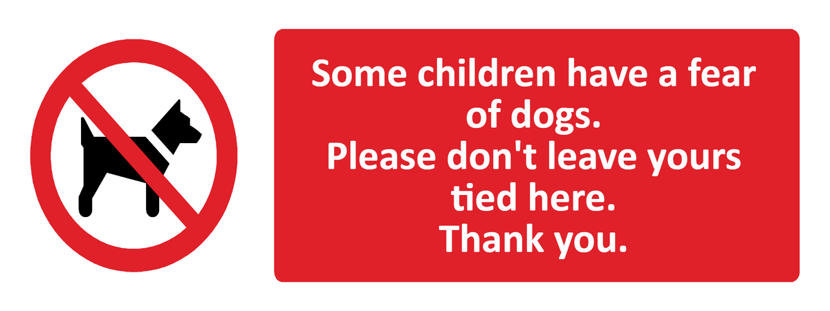 Custom No Dogs Sign Landscape