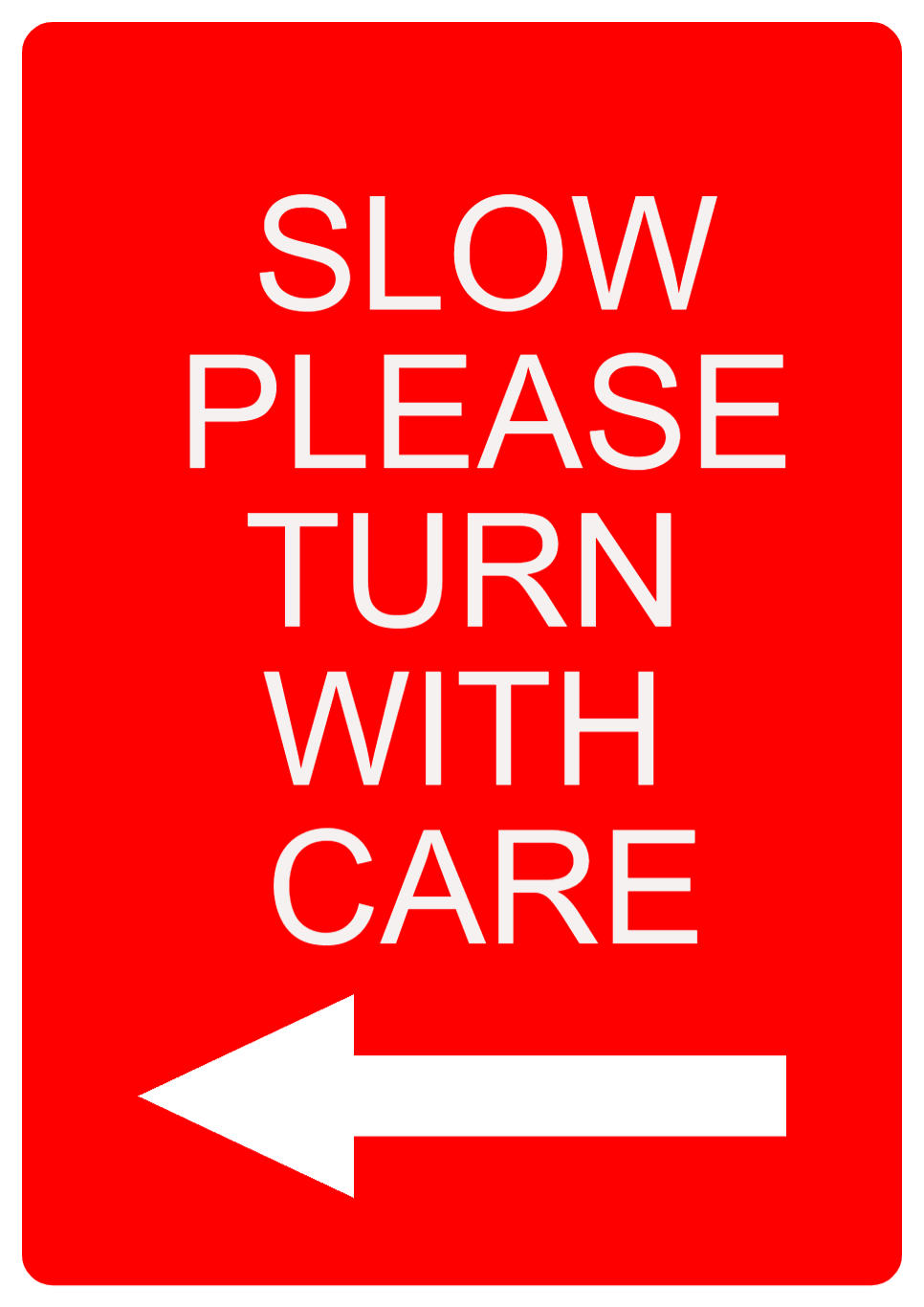 Custom Red Sign Left Arrow Portrait
