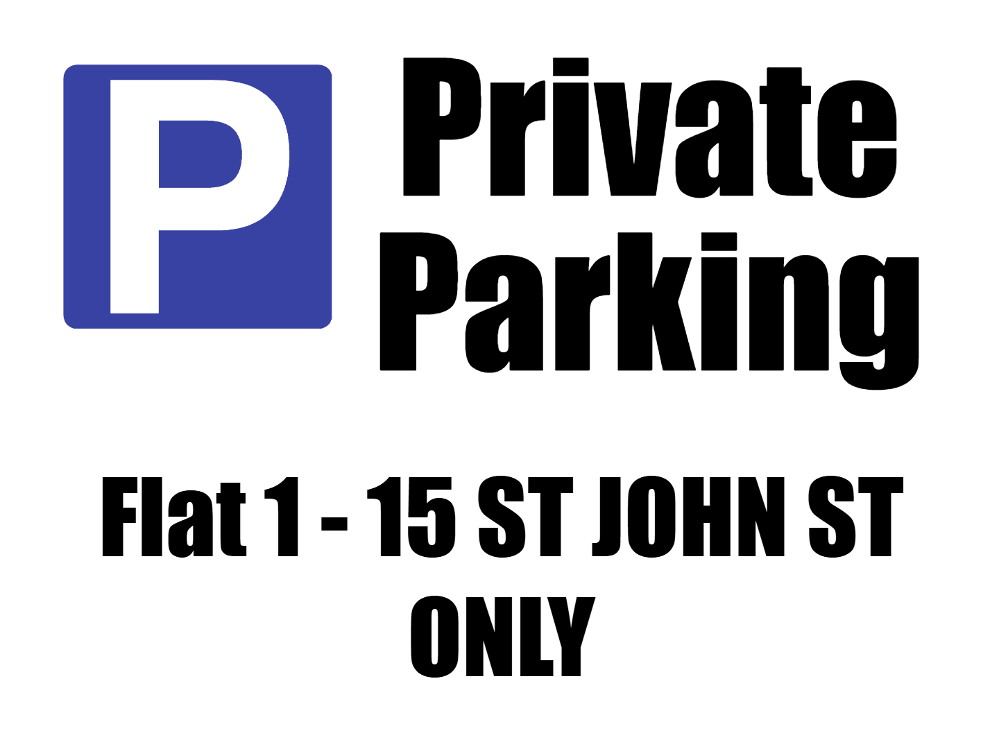 Custom Parking Sign | P Symbol Black Design