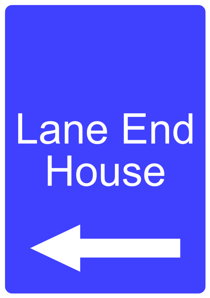 Custom Blue Sign Left Arrow Portrait