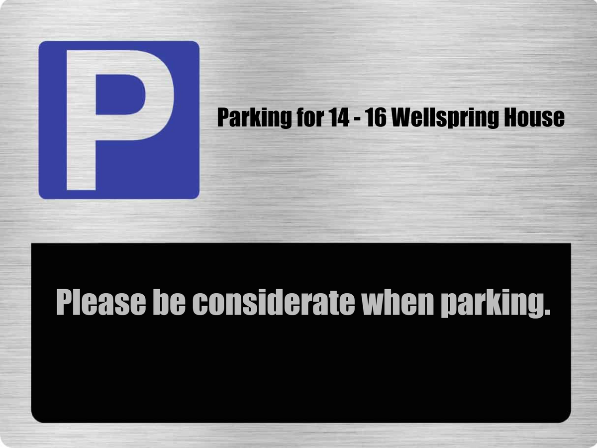 Custom Parking Sign | P Symbol | Brushed Silver