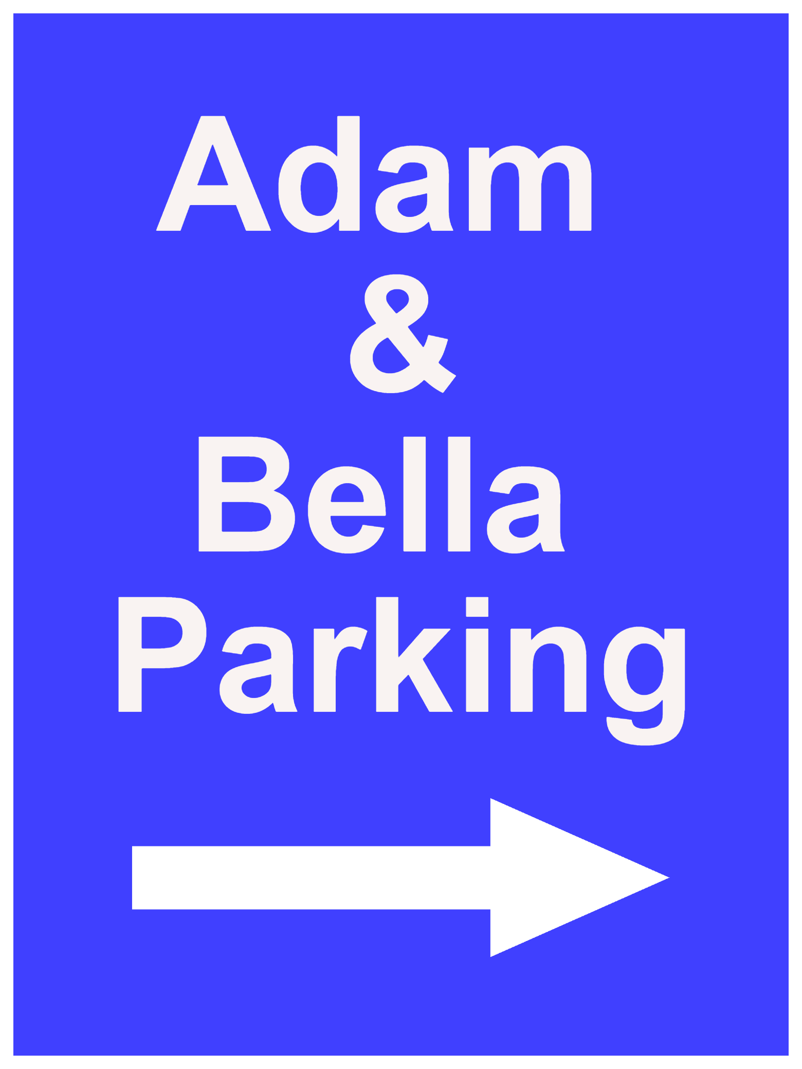 Custom Blue Sign Right Arrow Portrait