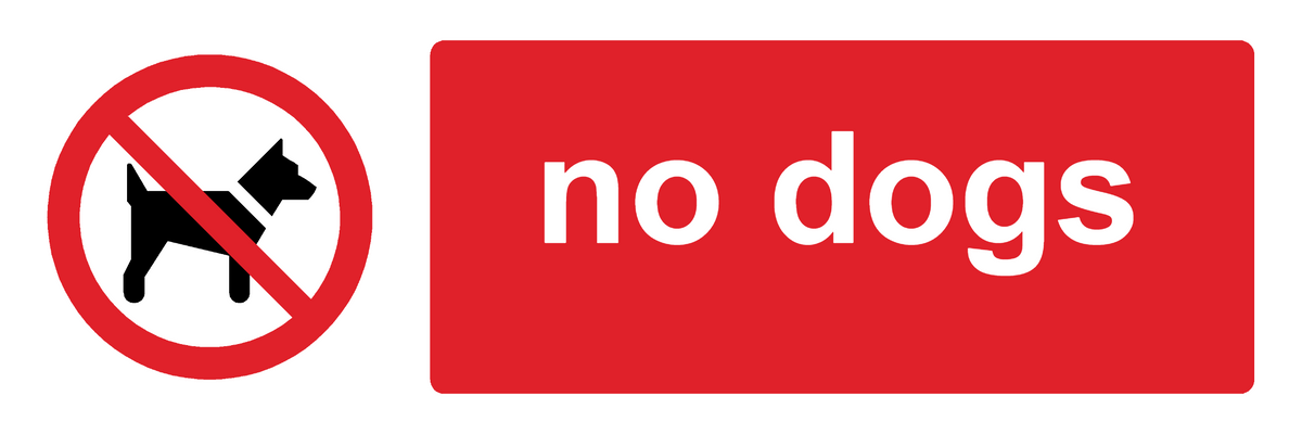 Custom No Dogs Sign Landscape