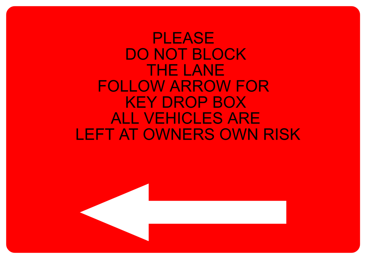 Custom Red Sign Left Arrow Landscape