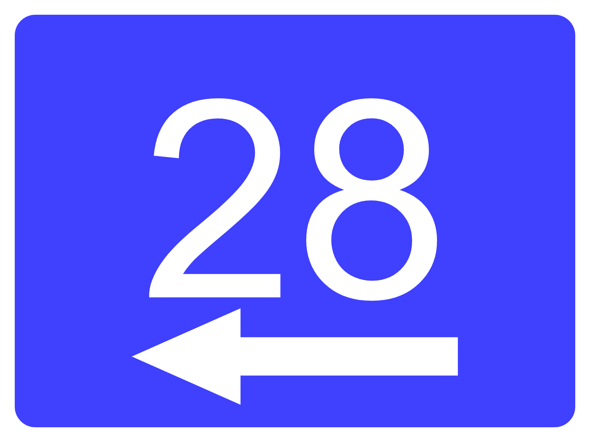 Custom Blue Sign Left Arrow Landscape