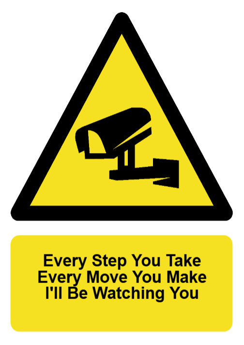 Custom CCTV sign portrait