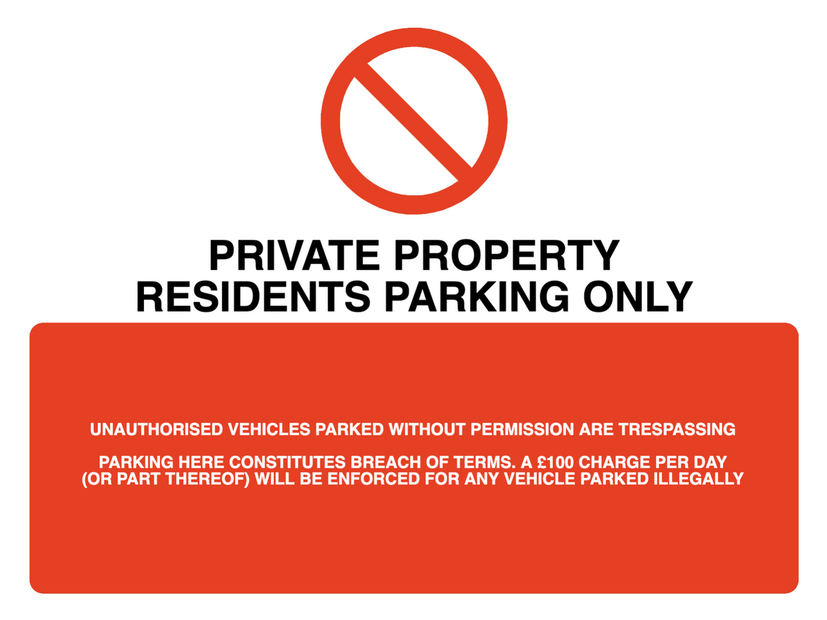 Custom Parking Prohibition Sign