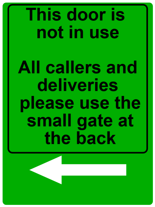 Custom Green Sign Left Arrow Portrait