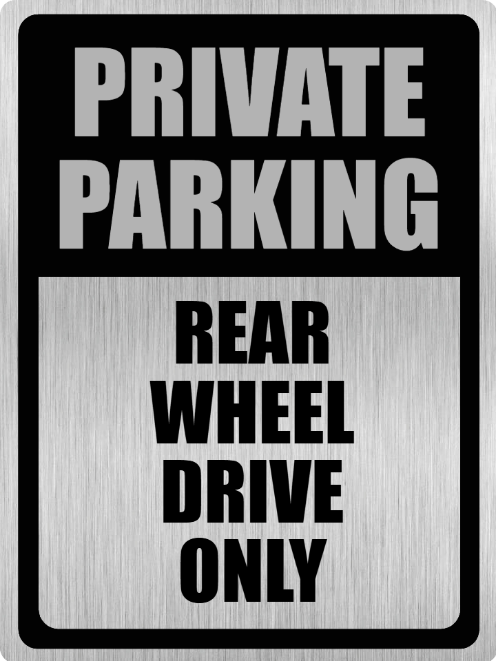 Custom Parking Sign | Black Header | Brushed Silver Version