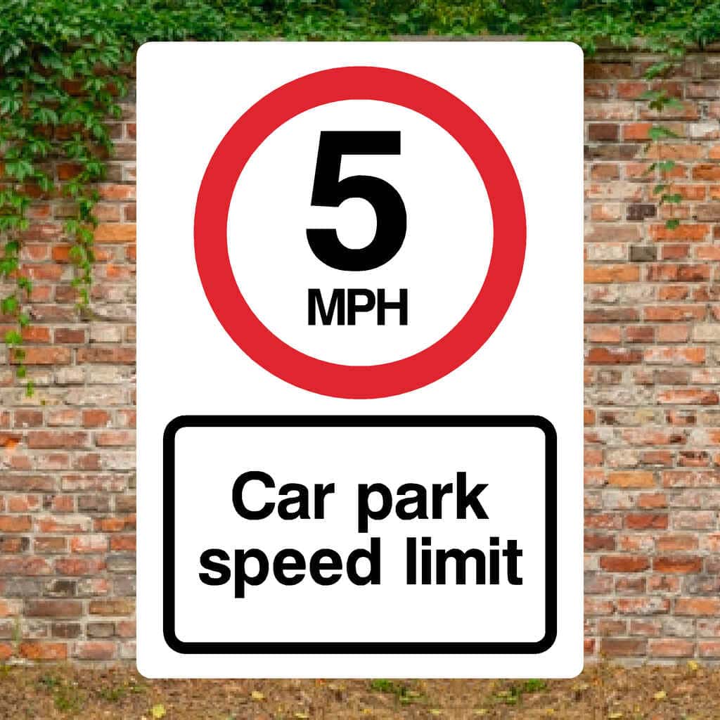 5 MPH Car Park Speed Limit Sign-A4 (210 x 297 mm)-3mm Recycled Plastic-No fixings-The Sign Shed