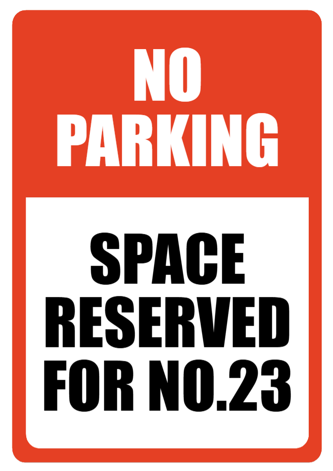 Custom Parking Sign | Red Header