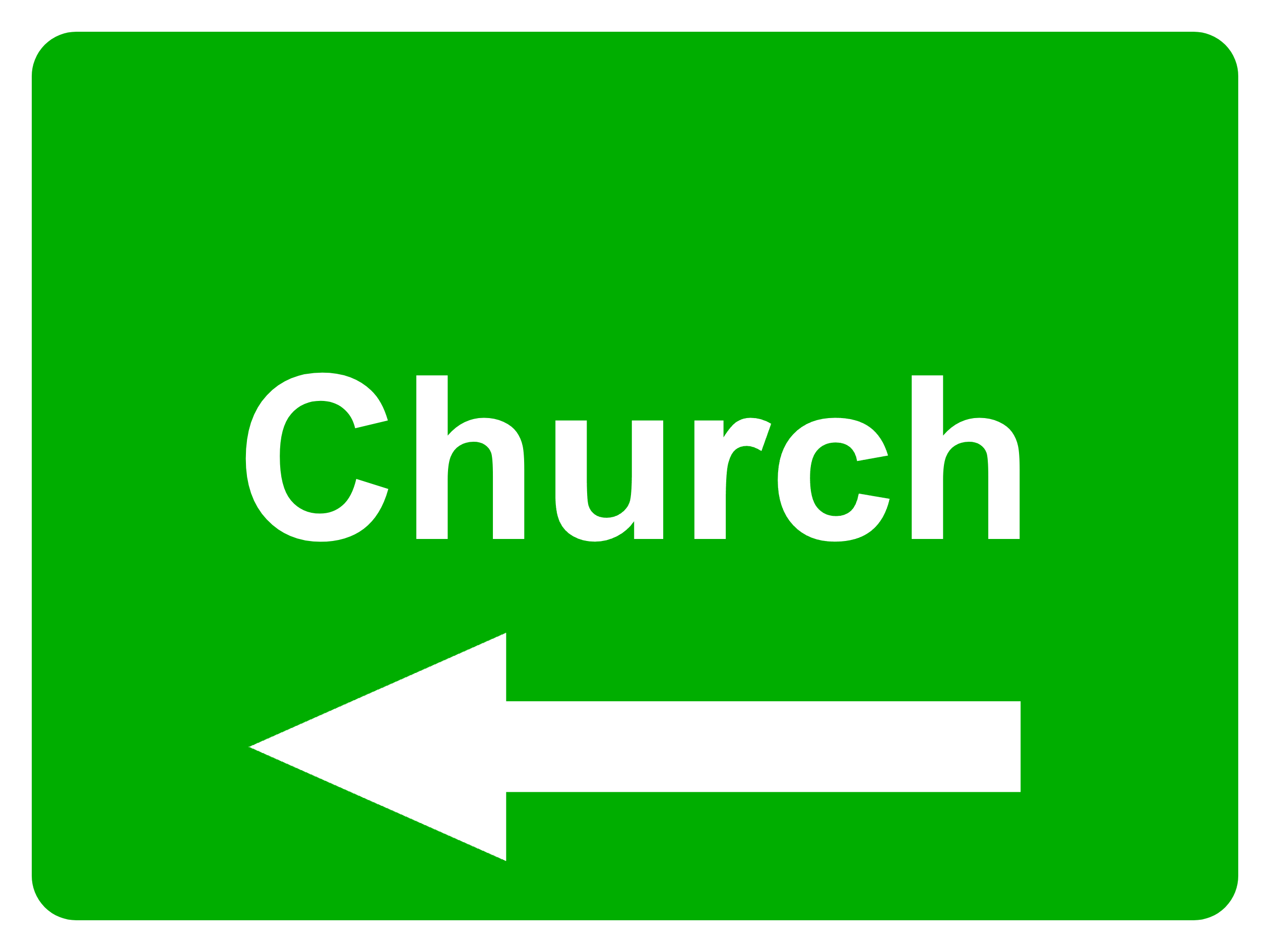 Custom Green Sign Left Arrow Landscape