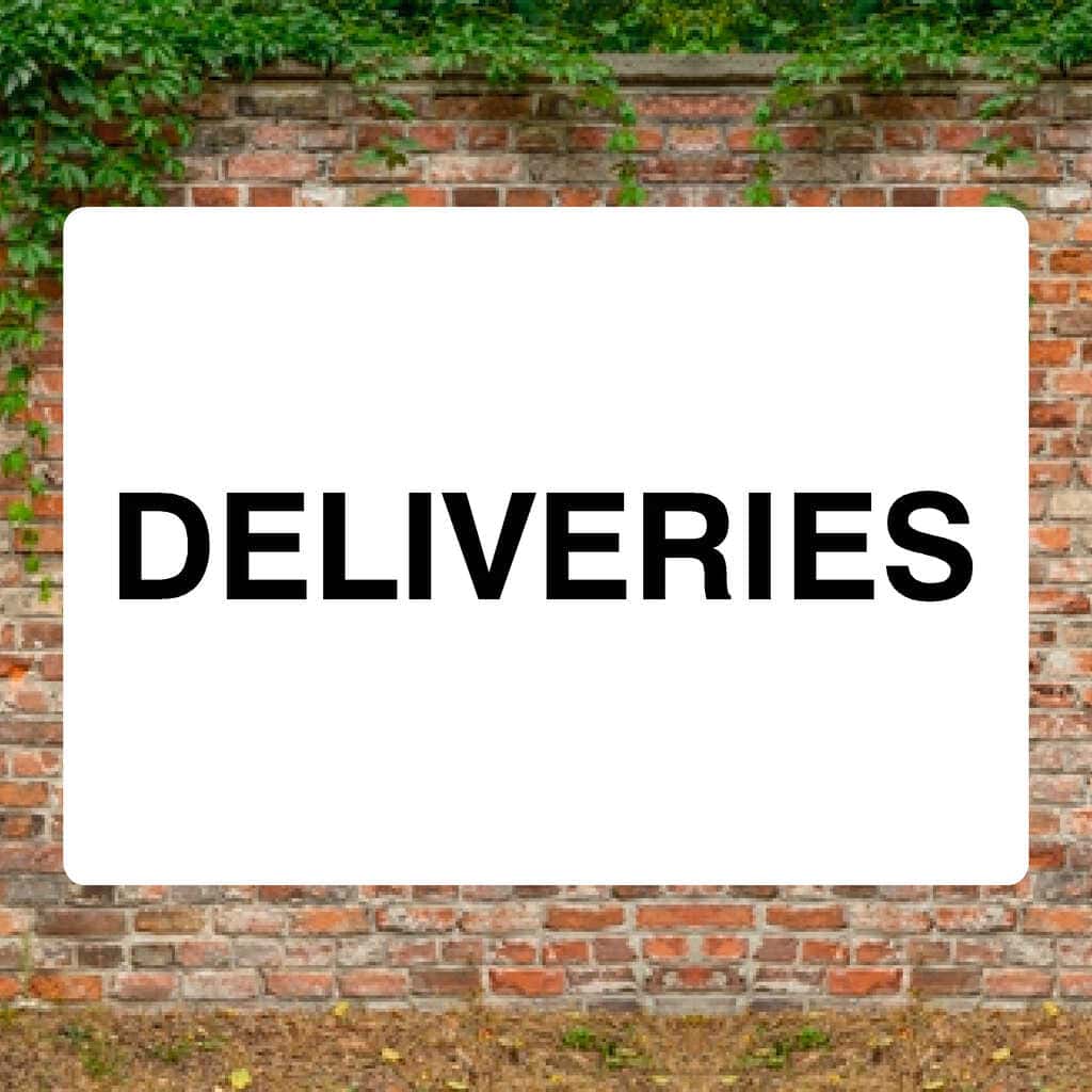 Deliveries Sign-A4 (297 x 210 mm)-3mm Recycled Plastic-No fixings-The Sign Shed