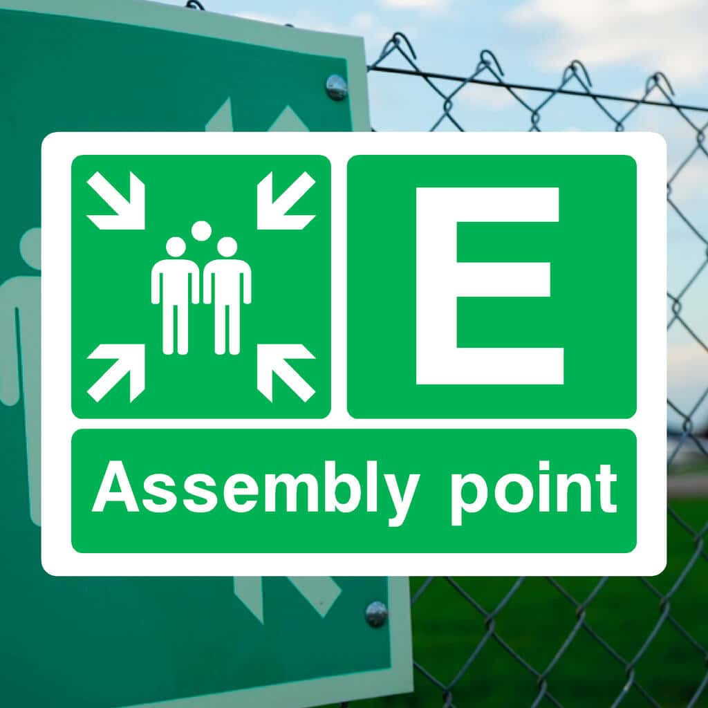 Assembly Point E Fire Safety Sign