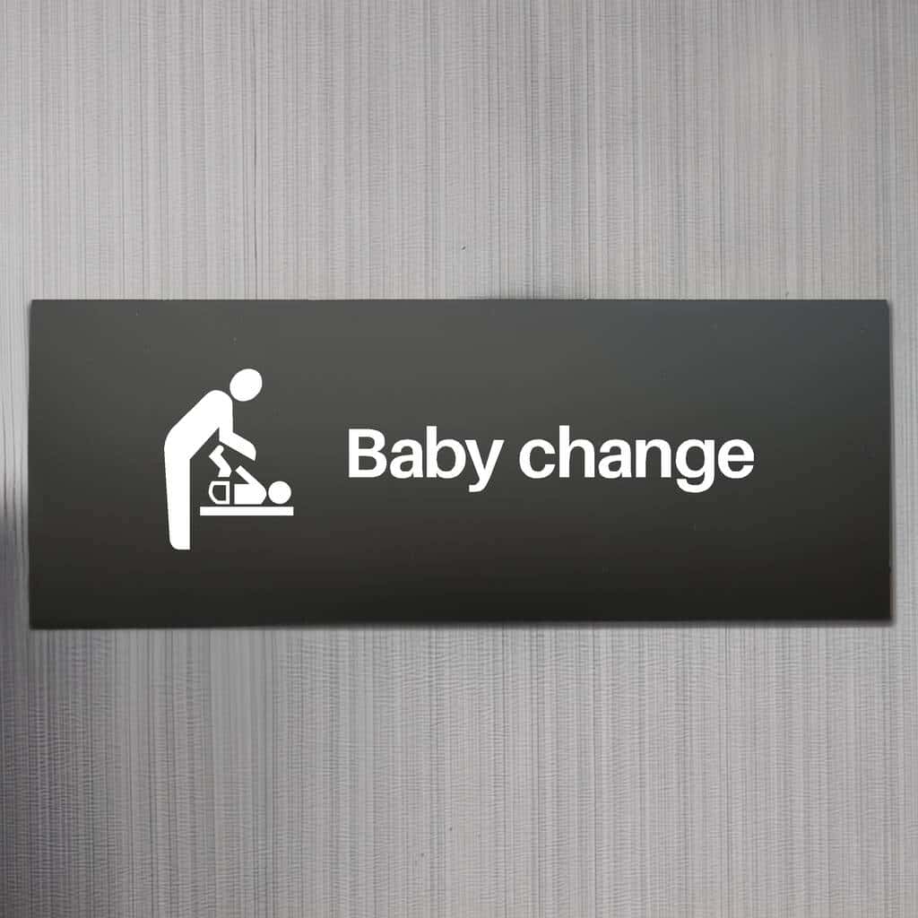 Midnight Black Baby Change Sign – Perspex Baby‑Changing