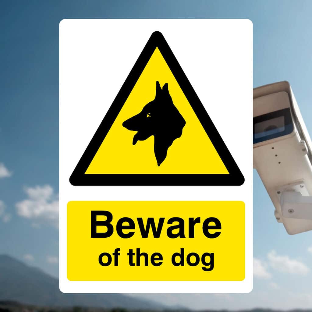 Beware Of Dog Security Sign - Durable Portrait Format