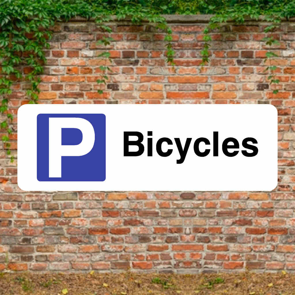 Bicyles Parking P Landscape Sign - The Sign Shed