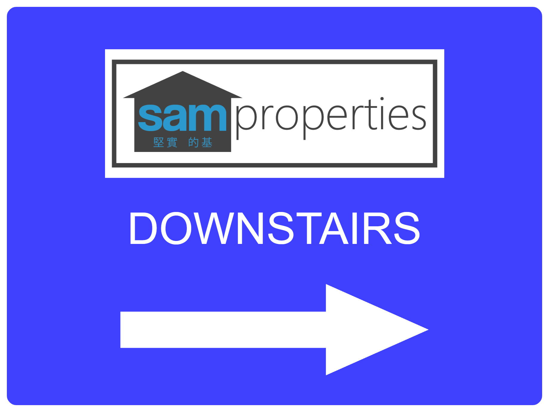 Custom Blue Sign Right Arrow Landscape