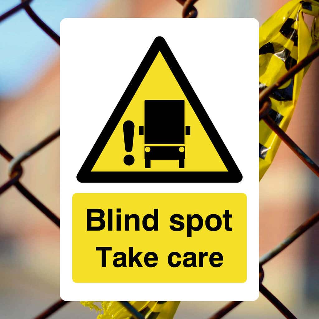 Splt Sign Blind Spot Warning Sign – Safety Hazard Notice – The Sign Shed