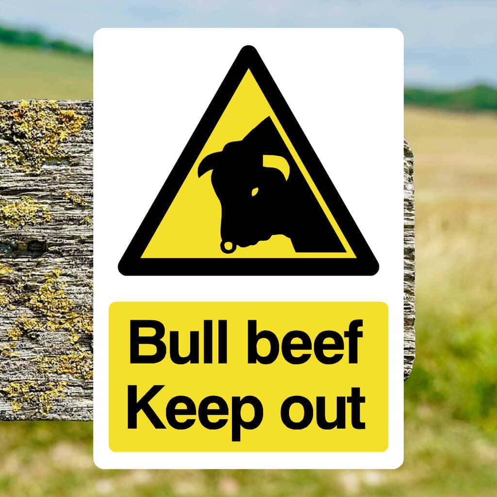 Local Beef Sign Bull Beef Warning Sign For Farms