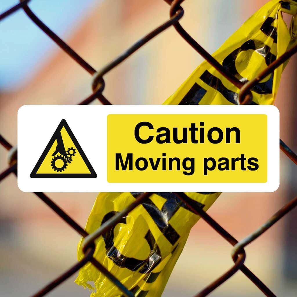 Caution Moving Parts Sign - The Sign Shed