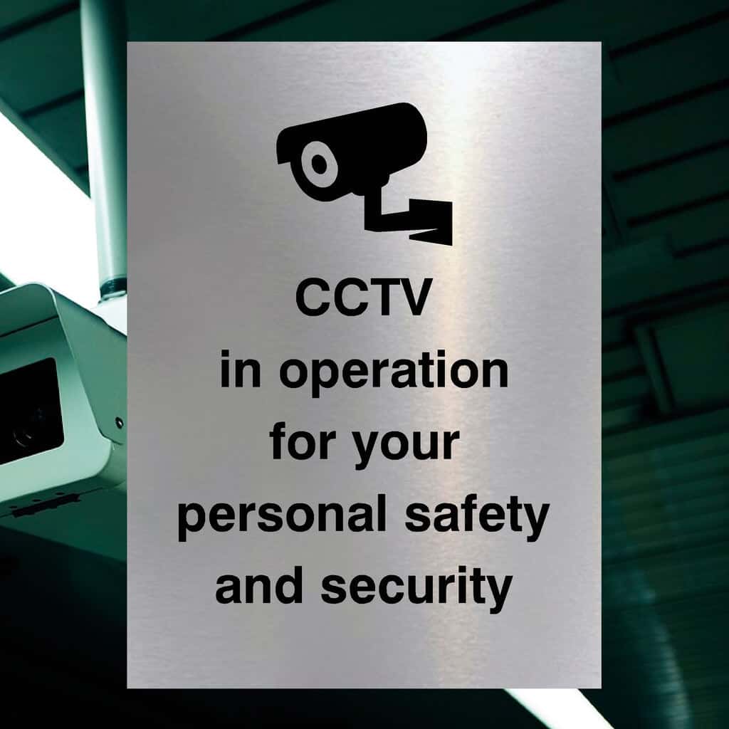 CCTV In Operation Message Sign in Brushed Silver - The Sign Shed