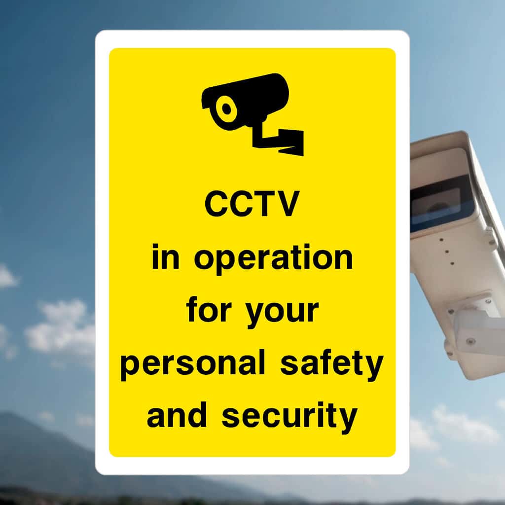 CCTV In Operation Personal Safety Yellow Sign - The Sign Shed