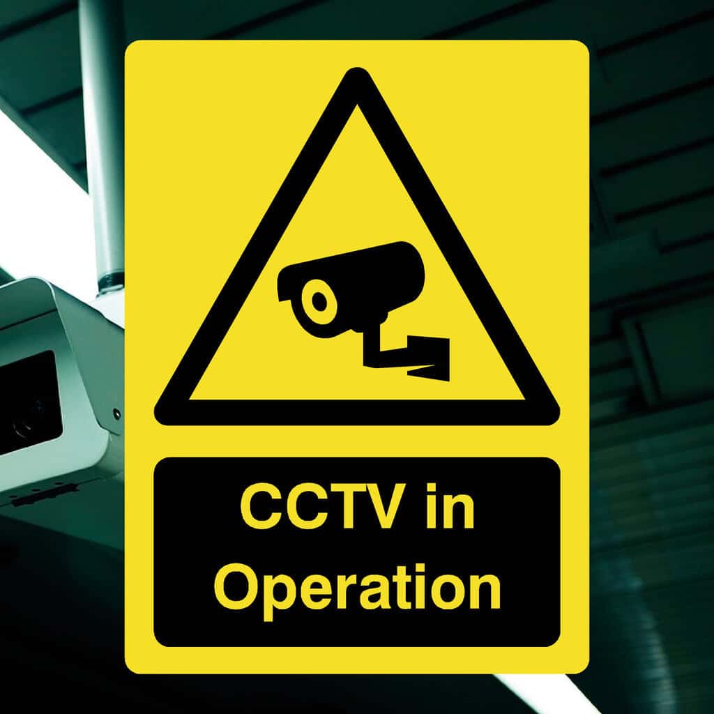CCTV In Operation Yellow Sign - The Sign Shed