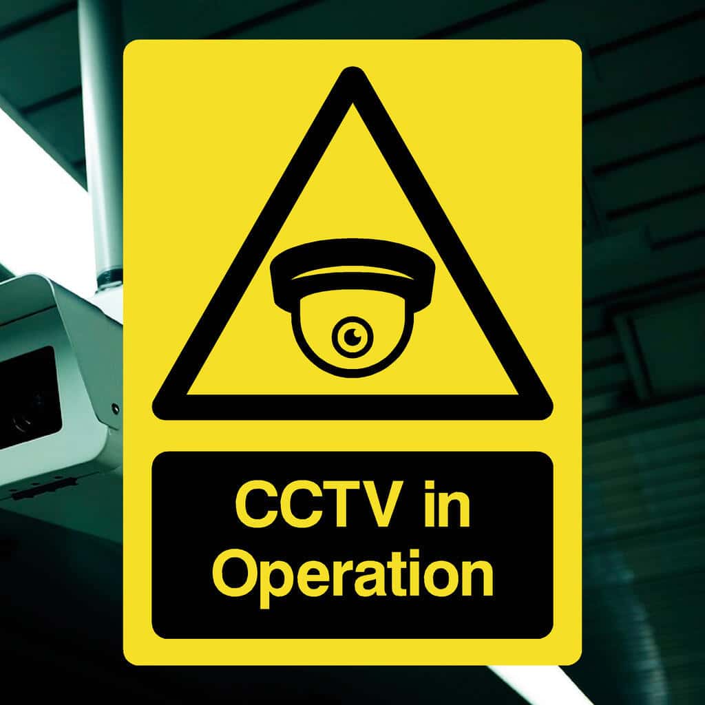 CCTV In Operation Yellow Sign v2 - The Sign Shed