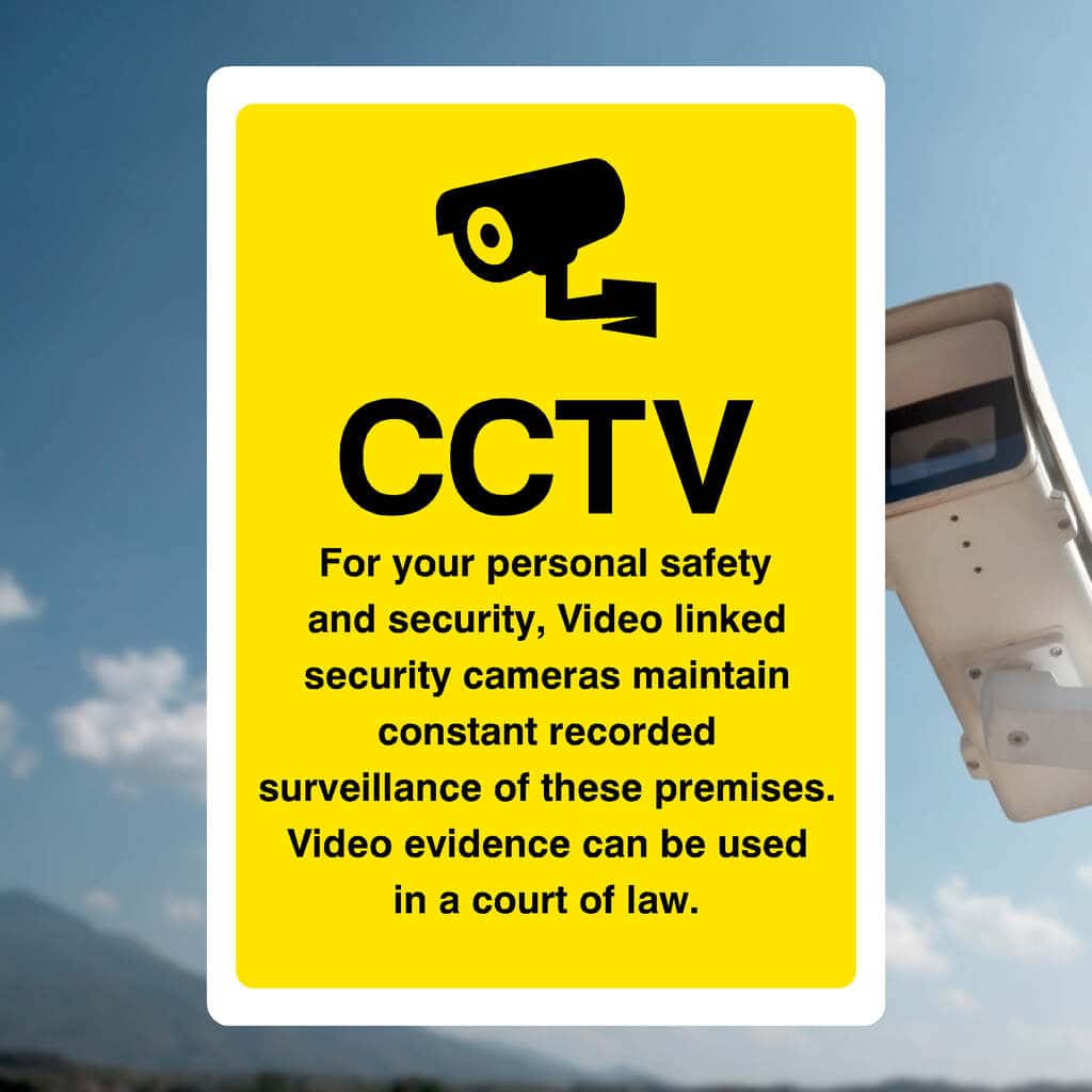 CCTV Personal Safety Yellow Sign - The Sign Shed