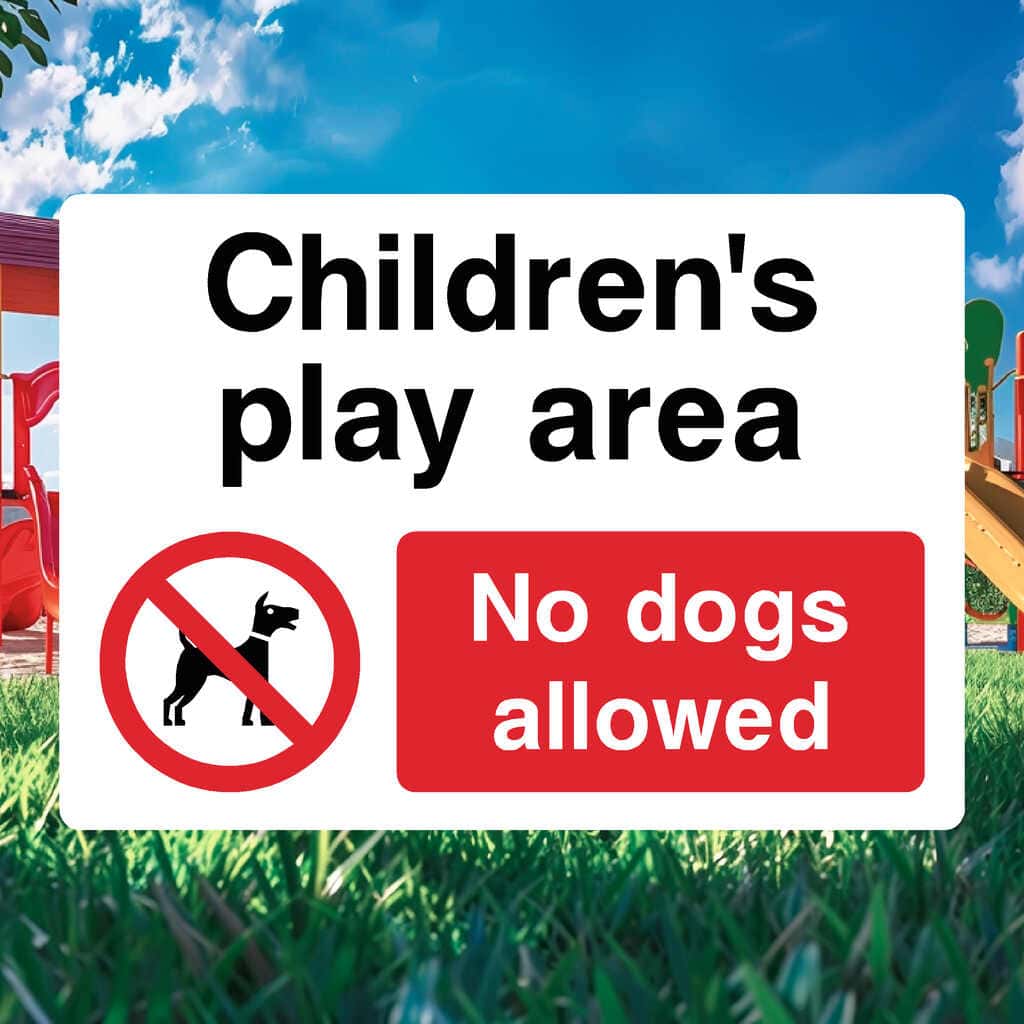 Playing Area. Sign Children’s Play Area Sign – No Dogs Allowed – The Sign Shed